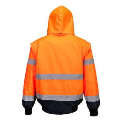 3-in-1 Bomber Jacket -back-orange