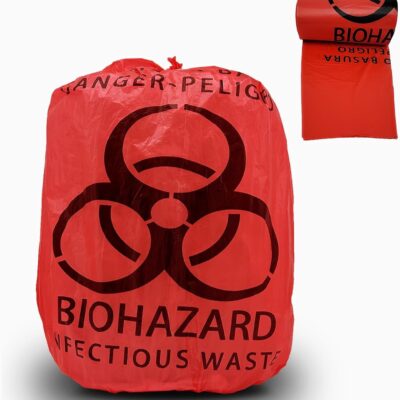 Western Safety Products-Red infectious Biohazard Waste Bags