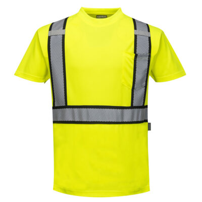 Portwest-Detroit Hi-Vis Contrast Tape T-Shirt-S395