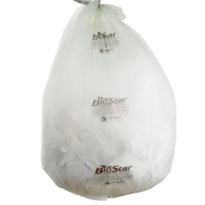 60 Gallon 1 Mil 38" X 58" Compostable Trash Can Liner - 100/Case -TC-501COMPBS60G
